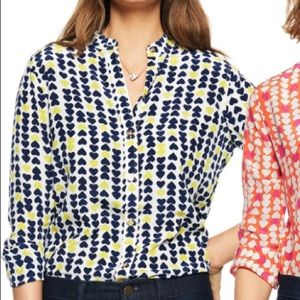 C. Wonder heart print silk blouse - M